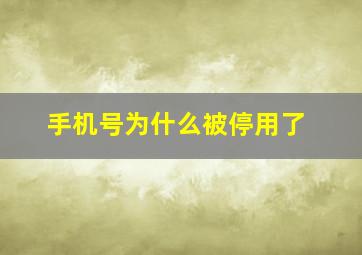 手机号为什么被停用了