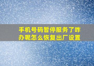 手机号码暂停服务了咋办呢怎么恢复出厂设置