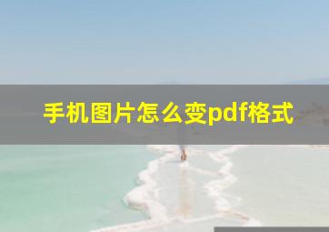 手机图片怎么变pdf格式