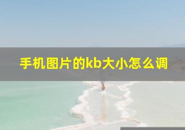 手机图片的kb大小怎么调