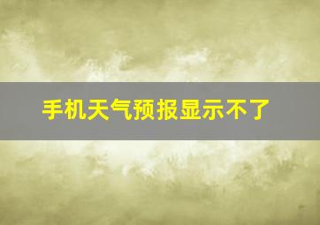 手机天气预报显示不了