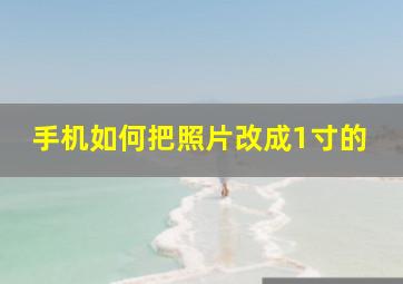 手机如何把照片改成1寸的