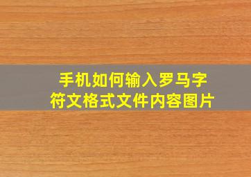 手机如何输入罗马字符文格式文件内容图片