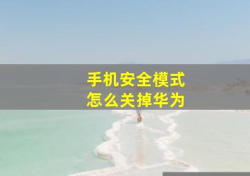 手机安全模式怎么关掉华为