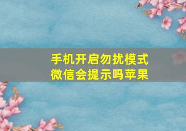 手机开启勿扰模式微信会提示吗苹果