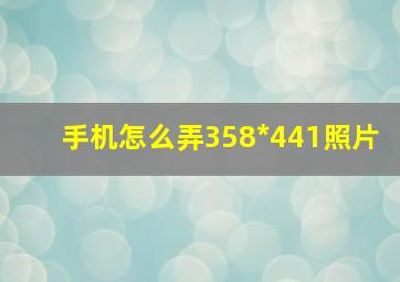 手机怎么弄358*441照片