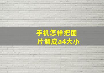 手机怎样把图片调成a4大小