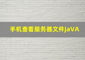 手机查看服务器文件JaVA