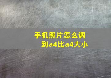 手机照片怎么调到a4比a4大小