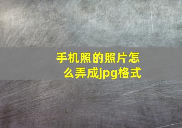 手机照的照片怎么弄成jpg格式