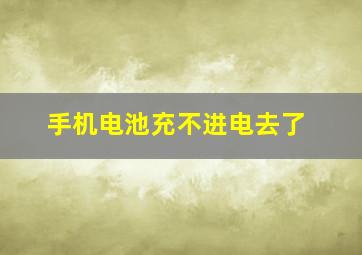 手机电池充不进电去了