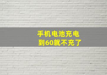 手机电池充电到60就不充了