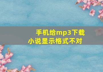 手机给mp3下载小说显示格式不对