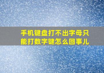 手机键盘打不出字母只能打数字键怎么回事儿