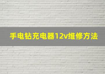 手电钻充电器12v维修方法