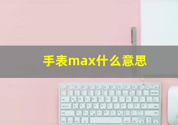 手表max什么意思