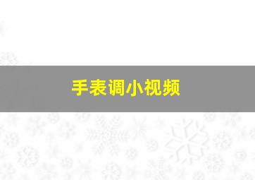 手表调小视频