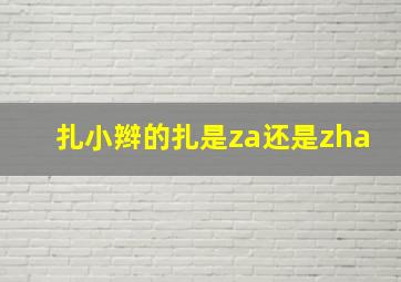 扎小辫的扎是za还是zha