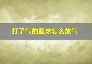 打了气的篮球怎么放气