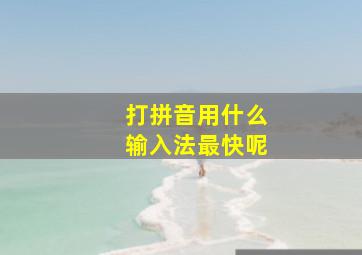 打拼音用什么输入法最快呢