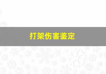 打架伤害鉴定