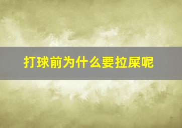 打球前为什么要拉屎呢