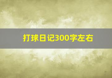 打球日记300字左右