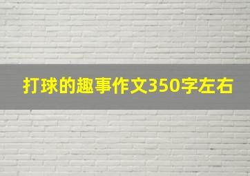 打球的趣事作文350字左右