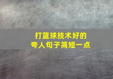 打篮球技术好的夸人句子简短一点