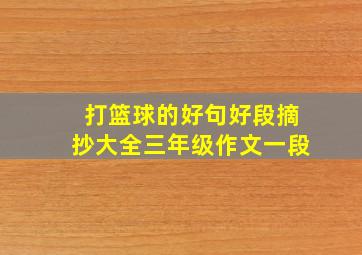 打篮球的好句好段摘抄大全三年级作文一段