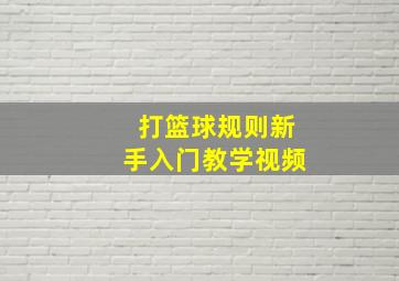 打篮球规则新手入门教学视频