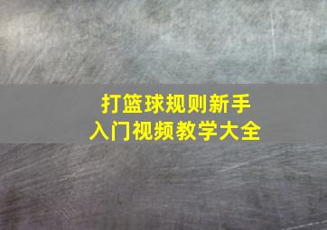 打篮球规则新手入门视频教学大全