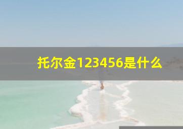 托尔金123456是什么