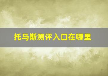 托马斯测评入口在哪里