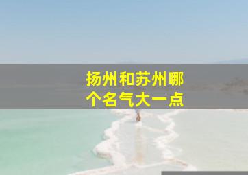 扬州和苏州哪个名气大一点