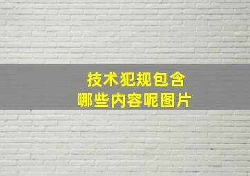 技术犯规包含哪些内容呢图片