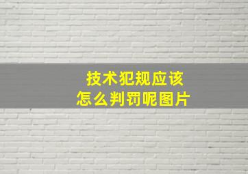 技术犯规应该怎么判罚呢图片