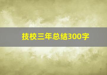 技校三年总结300字