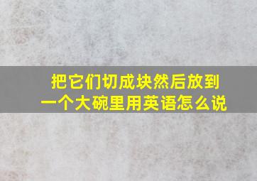 把它们切成块然后放到一个大碗里用英语怎么说