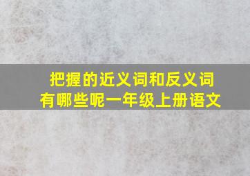 把握的近义词和反义词有哪些呢一年级上册语文