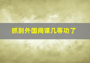 抓到外国间谍几等功了