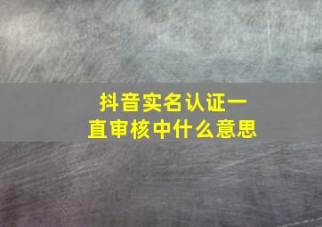 抖音实名认证一直审核中什么意思