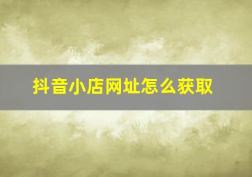 抖音小店网址怎么获取