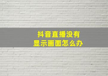 抖音直播没有显示画面怎么办