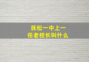 抚松一中上一任老校长叫什么