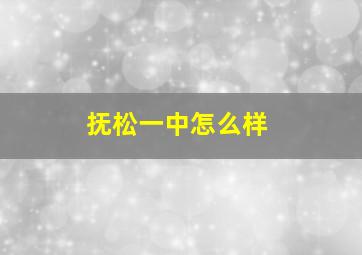 抚松一中怎么样