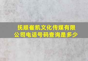 抚顺崔凯文化传媒有限公司电话号码查询是多少