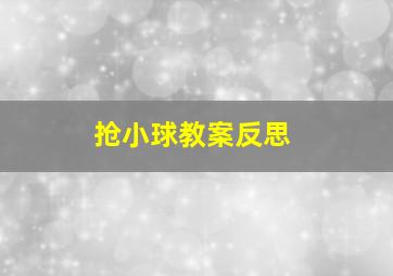 抢小球教案反思