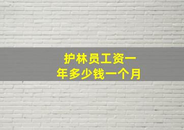 护林员工资一年多少钱一个月