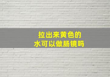 拉出来黄色的水可以做肠镜吗